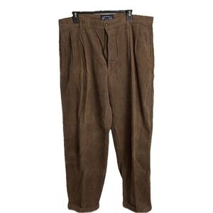 Bowen & Wright Men's 38 X‎ 30 Cuffed Corduroy Pants Brown Fall Winter Cotton